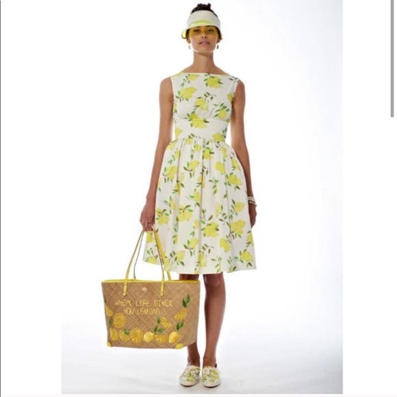 Kate Spade “Lyric” lemon lemoncello print dress 2 - Picture 2 of 6